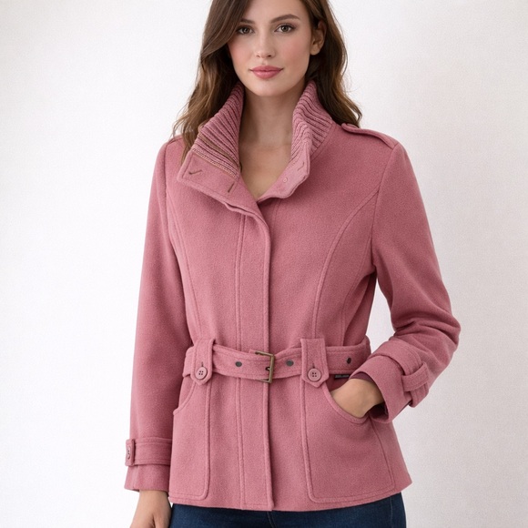 Guy Laroche Jackets & Blazers - 🌸 Guy Laroche Femme Wool & Angora Jacket – Belted Pink Coat Sz 38